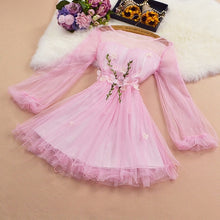 Load image into Gallery viewer, Women Summer Clothes New Princess Sleeve Mesh Gauze Dresses Woman Party Night Pink Dress Sweet A-Line Flare Sleeve