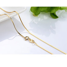 Load image into Gallery viewer, Genuine 14k Gold Color Necklace For Women Water Wave Chain Snake Bone/starry/Cross Chain 18 inches Necklace Pendant Fine Jewelry