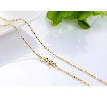 Load image into Gallery viewer, Genuine 14k Gold Color Necklace For Women Water Wave Chain Snake Bone/starry/Cross Chain 18 inches Necklace Pendant Fine Jewelry