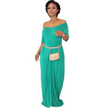 Load image into Gallery viewer, Solid Color Maxi Long Dress Women Casual Loose Dress V Neck Half Sleeve Outfit Women Clothes 2020