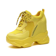 Load image into Gallery viewer, Super High Heels Platform Shoes Women Casual Shoes Breathable Mesh Sneakers Women Vulcanized Shoes Wedge Autumn Women Shoes PU