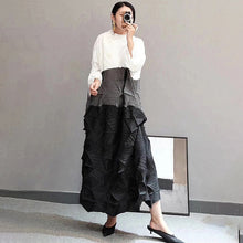 Load image into Gallery viewer, CHICEVER Patchwork Hit Color Women's Dress Stand Collar Long Sleeve Oversize Loose Maxi Dresses Female 2020 Fashion Clothes New