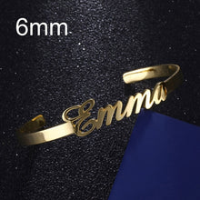 Load image into Gallery viewer, Nextvance Customized Nameplate Name Bracelet Personalized Custom Cuff Bangles Women Men Rose Gold Stainless Steel Jewelry