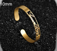 Load image into Gallery viewer, Nextvance Customized Nameplate Name Bracelet Personalized Custom Cuff Bangles Women Men Rose Gold Stainless Steel Jewelry