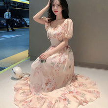 Load image into Gallery viewer, Summer Dress 2020 Women Clothes French Vintage Elegant Bubble Sleeves One Word Shoulder Dress Flower Pattern Long Dress Women