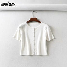 Load image into Gallery viewer, Aproms Candy Color Ribbed Knitted Cardigan Women Autumn Winter Long Sleeve Basic Cropped Sweaters Female Casual Short Jumper Top