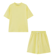 Load image into Gallery viewer, toppies summer tracksuits womens two peices set leisure outfits cotton oversized t-shirts high waist shorts candy color clothing