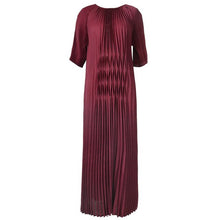 Load image into Gallery viewer, LANMREM 2020 summer new three quarter sleeve pleated dresses for women O-neck high quality solid color women's clothes AP487
