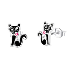Load image into Gallery viewer, 2019 Fashion Jewelry Christmas Stud Earrings Animal Ladybug Clover Heart 925 Sterling Silver Small Earrings for Women Kids Girls
