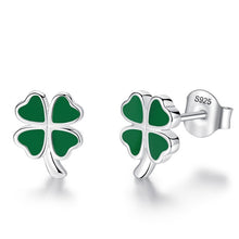 Load image into Gallery viewer, 2019 Fashion Jewelry Christmas Stud Earrings Animal Ladybug Clover Heart 925 Sterling Silver Small Earrings for Women Kids Girls