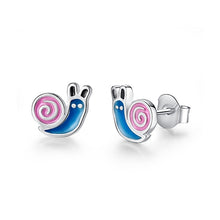 Load image into Gallery viewer, 2019 Fashion Jewelry Christmas Stud Earrings Animal Ladybug Clover Heart 925 Sterling Silver Small Earrings for Women Kids Girls