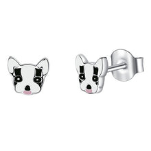 Load image into Gallery viewer, 2019 Fashion Jewelry Christmas Stud Earrings Animal Ladybug Clover Heart 925 Sterling Silver Small Earrings for Women Kids Girls