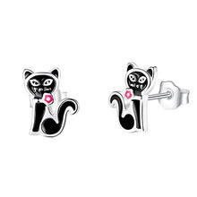 Load image into Gallery viewer, 2019 Fashion Jewelry Christmas Stud Earrings Animal Ladybug Clover Heart 925 Sterling Silver Small Earrings for Women Kids Girls