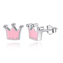 Load image into Gallery viewer, 2019 Fashion Jewelry Christmas Stud Earrings Animal Ladybug Clover Heart 925 Sterling Silver Small Earrings for Women Kids Girls