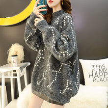Load image into Gallery viewer, Fashion Striped Loose Turtleneck Sweater Female Long Sleeve Large Size Stitching Lazy Sweater Pullover Women Autumn Winter
