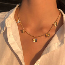 Load image into Gallery viewer, Gold Chain Butterfly Pendant Choker Necklace Women Statement Collares Bohemian Beach Jewelry Gift Collier Cheap