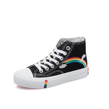 Load image into Gallery viewer, Women's Fashion 2020 Vulcanized Shoes Woman Sneakers New Rainbow Retro Canvas Shoes Flat Fashion Comfortable High Shoes Women
