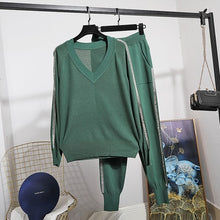 Load image into Gallery viewer, Fashion Lce silk Diamond Tracksuit Women 2020 Spring Long Sleeve Tracksuits Women Set +Casual Two Piece Set Pants Clothes D3657