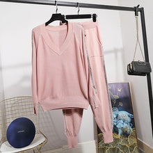Load image into Gallery viewer, Fashion Lce silk Diamond Tracksuit Women 2020 Spring Long Sleeve Tracksuits Women Set +Casual Two Piece Set Pants Clothes D3657