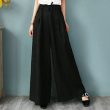Load image into Gallery viewer, 2020 Spring Fall New Womens Stretchy High Waist Black White Beige Linen Pants , Summer Korean Woman Clothes Trousers