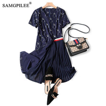 Load image into Gallery viewer, Summer Clothes For Women 2020 Casual Dress A-line Patchwork Short Draped Knee-length Empire V-neck Summer Women Dresses 4xl