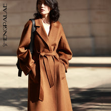 Load image into Gallery viewer, SHENGPALAE 2020 Winter High Quality Overcoat Two-sided Cashmere Overcoat Woolen Loose Clothes Woman Cashmere Trench Coat A69
