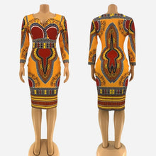 Load image into Gallery viewer, NEW African Dresses for Women Dashiki Fashion Printed Long Maxi Dress African V-neck Ladies Clothes Casual Robe Party Sexy Dress
