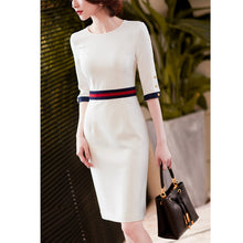 Load image into Gallery viewer, 2020 New Arrival Elegant O Neck Dresses Women High Quality Office Lady Formal Business Work Slim Pencil Dress Clothes Plus Size
