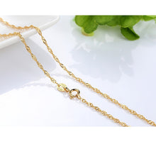 Load image into Gallery viewer, Genuine 14k Gold Color Necklace For Women Water Wave Chain Snake Bone/starry/Cross Chain 18 inches Necklace Pendant Fine Jewelry
