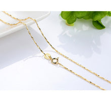Load image into Gallery viewer, Genuine 14k Gold Color Necklace For Women Water Wave Chain Snake Bone/starry/Cross Chain 18 inches Necklace Pendant Fine Jewelry
