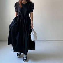 Load image into Gallery viewer, SuperAen Korean-Style Women Long Dress Solid Color Cotton Casual Fashion Ladies Dress Summer New 2020 Short Sleeve Women Clothes
