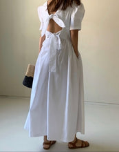 Load image into Gallery viewer, SuperAen Korean-Style Women Long Dress Solid Color Cotton Casual Fashion Ladies Dress Summer New 2020 Short Sleeve Women Clothes

