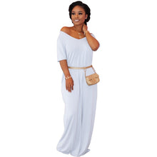 Load image into Gallery viewer, Solid Color Maxi Long Dress Women Casual Loose Dress V Neck Half Sleeve Outfit  Women Clothes 2020
