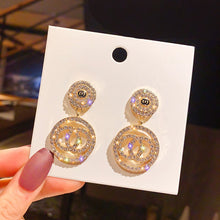 Load image into Gallery viewer, Luxury Rhinestone Geometric Drop Earrings for Women Girls 2020 New Bijoux Square Dangle Earring Party Jewelry Gifts Gold Trendy
