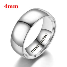 Load image into Gallery viewer, I LOVE YOU Couple Rings DIY Engrave Name Date Stainless Steel Unisex Wedding Rings for Women Men Lover Anniversary Jewelry Gift
