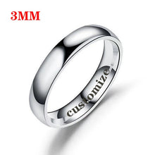 Load image into Gallery viewer, I LOVE YOU Couple Rings DIY Engrave Name Date Stainless Steel Unisex Wedding Rings for Women Men Lover Anniversary Jewelry Gift
