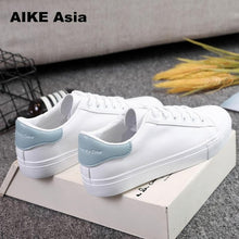 Load image into Gallery viewer, HOT Women Sneakers 2020 Fashion Breathble Vulcanized Shoes Women Pu leather Platform Shoes Women Lace up Casual Shoes White
