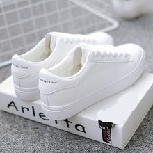 Load image into Gallery viewer, HOT Women Sneakers 2020 Fashion Breathble Vulcanized Shoes Women Pu leather Platform Shoes Women Lace up Casual Shoes White
