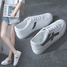 Load image into Gallery viewer, HOT Women Sneakers 2020 Fashion Breathble Vulcanized Shoes Women Pu leather Platform Shoes Women Lace up Casual Shoes White
