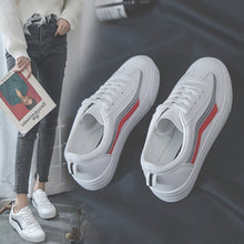 Load image into Gallery viewer, HOT Women Sneakers 2020 Fashion Breathble Vulcanized Shoes Women Pu leather Platform Shoes Women Lace up Casual Shoes White
