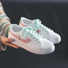 Load image into Gallery viewer, HOT Women Sneakers 2020 Fashion Breathble Vulcanized Shoes Women Pu leather Platform Shoes Women Lace up Casual Shoes White
