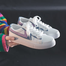 Load image into Gallery viewer, HOT Women Sneakers 2020 Fashion Breathble Vulcanized Shoes Women Pu leather Platform Shoes Women Lace up Casual Shoes White
