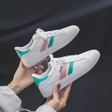Load image into Gallery viewer, HOT Women Sneakers 2020 Fashion Breathble Vulcanized Shoes Women Pu leather Platform Shoes Women Lace up Casual Shoes White
