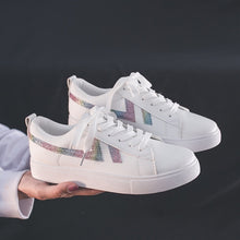 Load image into Gallery viewer, HOT Women Sneakers 2020 Fashion Breathble Vulcanized Shoes Women Pu leather Platform Shoes Women Lace up Casual Shoes White
