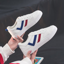 Load image into Gallery viewer, HOT Women Sneakers 2020 Fashion Breathble Vulcanized Shoes Women Pu leather Platform Shoes Women Lace up Casual Shoes White
