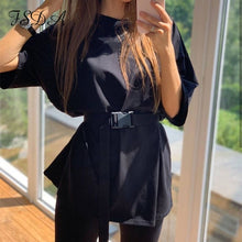 Load image into Gallery viewer, FSDA Summer 2020 Women Set O Neck Loose Short Sleeve Top Shirt And Biker Shorts Casual Two Piece Sets White Outfit Khaki Suit
