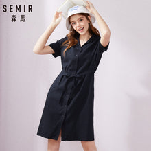 Load image into Gallery viewer, SEMIR Dress women 2019 summer new bandage linen party outing top clothes short sleeve elegant dresses for woman
