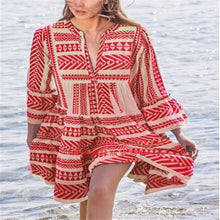Load image into Gallery viewer, Ladies Loose Beach Dresses Short Boho Clothes For Women Trendy Dress 2019 Sukienki Damskie Casual Sun Large Size Elegant Dress

