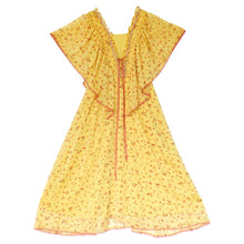 Load image into Gallery viewer, Women Summer Dress Vintage Elegant Boho Dress Beach Casual Loose Beading Sweet Floral Print Yellow Chiffon Long Dress Clothes
