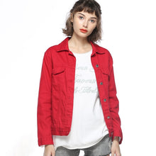 Load image into Gallery viewer, Solid Turn-down Collar Jean Jacket for Women Loose Casual Blue Fashionable Women Coats Female outwear Denim Feminine

